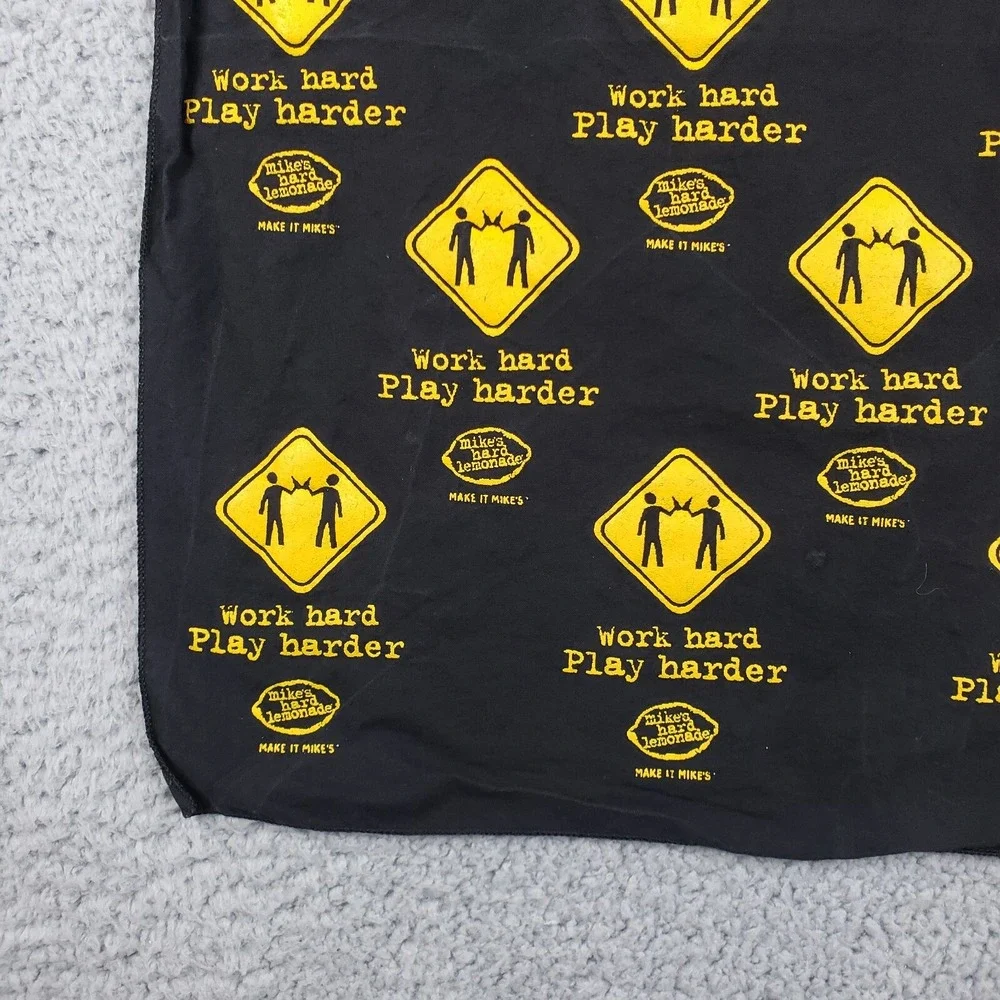 Mike's Hard Lemonade Bandana 2000 Work Hard Play Harder Hanky Scarf Handkerchief